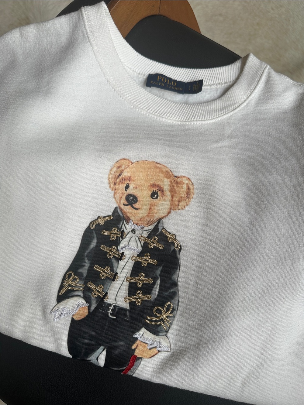 Ralph Lauren White Polo Bear Crewneck Sweatshirt - Picture 3 of 9